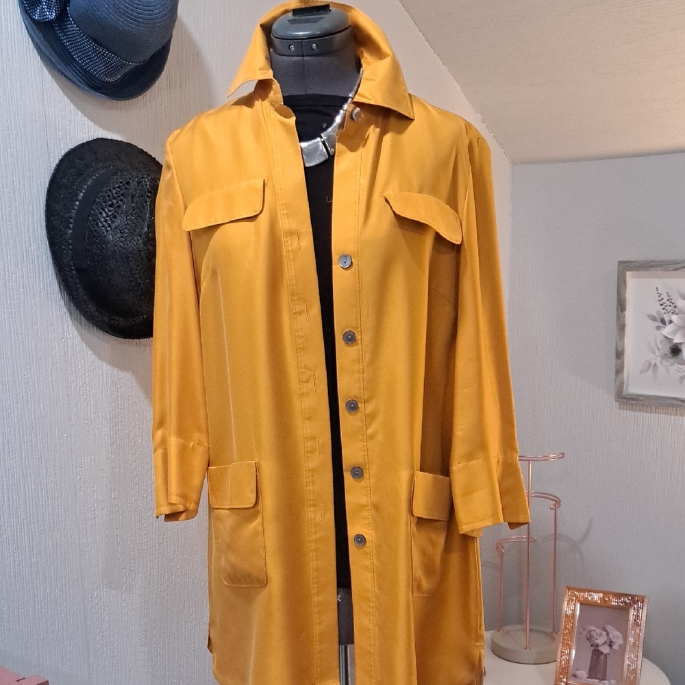 Jones New York Mustard  Button down Top